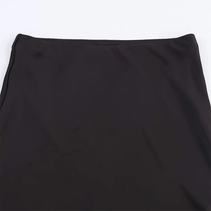Willshela Women Fashion Solid Lace Side Hem Pleated A-Line Midi Skirt Vintage High Elastic Waist Female Chic Lady Skirts