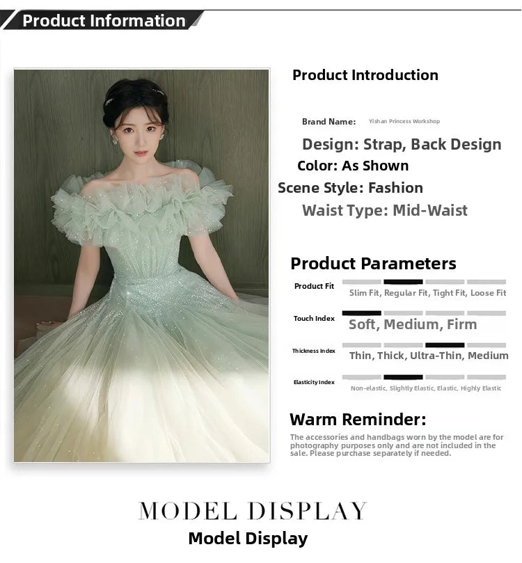 Ele een Evening Gown for Women High-End Luxury Fairy T Performance Host Dr Korean Sle Floral Mid-Waist Slim Fit