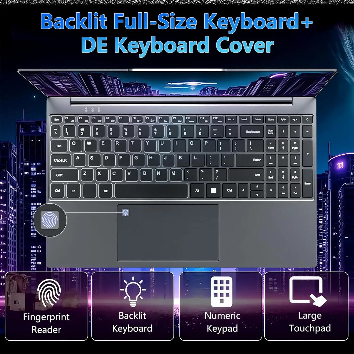15.6'' Intel Core I9 10980HK Gaming Laptop Windows 11 16GB RAM 1TB 2TB SSD Fingerprint Unlock Computer Backlight Office Laptop P