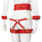 Professional BDSM Red Leather Harness Set Collar Handcuffs Restraint Kit for Women Slave Role Play Fetish Gear Adult Game Toy