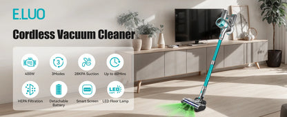 Wireless Vacuum Cleaner, Upgraded Version of Household Green Light Anti Entanglement Floor Brush, Automatic Dust Sensing, Suitable for Hardwood Floors, Carpets, Tiles, Suitable for Hardwood Floors, Carpets, Tiles