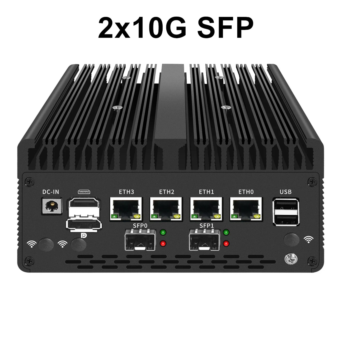 Fanless Mini PC 4*/2*10G SFP+ Intel i7 13620H 8505 Firewall 4xi226-V 2.5G 2*DDR5 NVMe Industrial Computer Server Proxmox