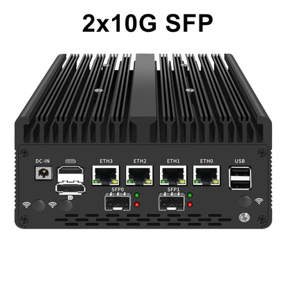 Fanless Mini PC 4*/2*10G SFP+ Intel i7 13620H 8505 Firewall 4xi226-V 2.5G 2*DDR5 NVMe Industrial Computer Server Proxmox