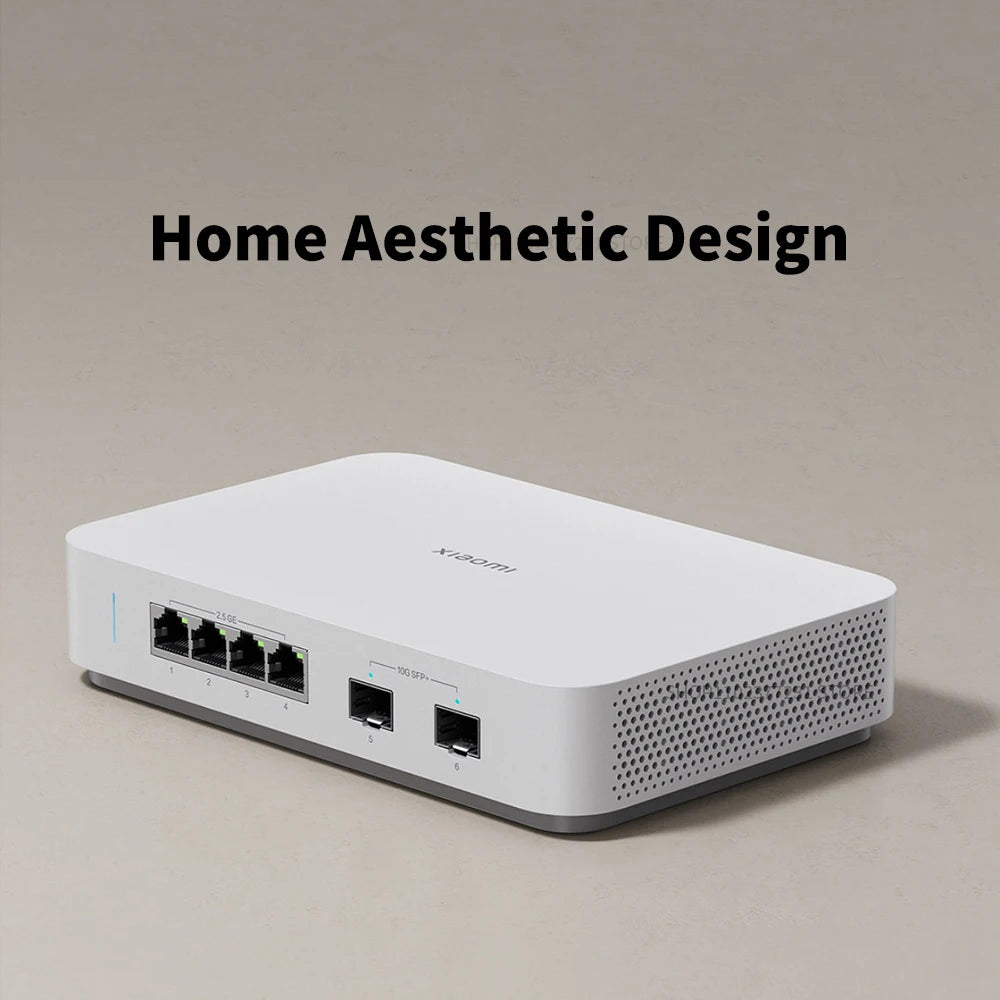 NEW Xiaomi Mi 10G Ethernet Switch 4×2.5G+2×10GMbps Mini Network Switches VLAN Ethernet Splitter Lan Router 6 Ports Hub Switch