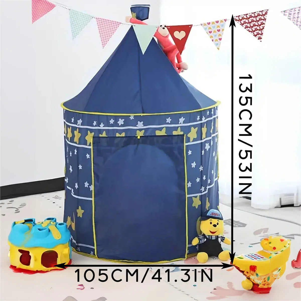 Night Sky Design Children's Playhouse Tent, Cute Castle for Little Boys and Girls