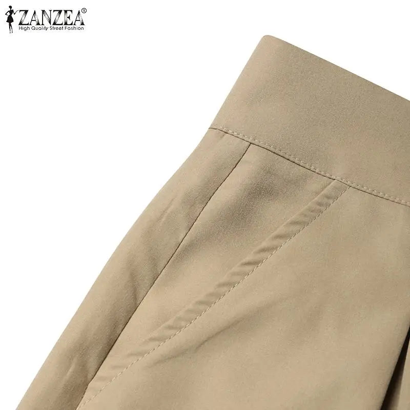 ZANZEA Woman Fashion OL Work Skirts Summer Elegant High Waist Skirt Female Casual Pleated Robe Vintage Buttons Up Faldas Saia