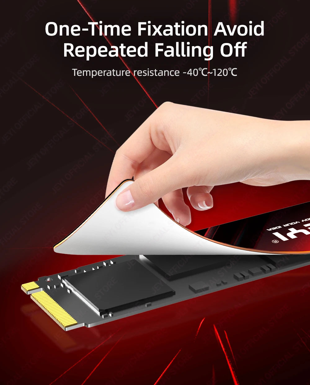 JEYI M.2 2280 SSD Graphene Copper Heatsink - Ultra Thin 0.5mm High Thermal Conductivity Cooling Pad for NVMe/SATA SSD(1/2/5pc）