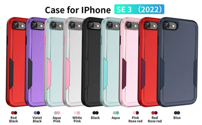 For iPhone SE 3 2022 Case Shockproof Hybrid Case Dual Layer Design Hard Cover For iPhone SE 2 2020/iPhone 6/6S/7/8 Plus Cases
