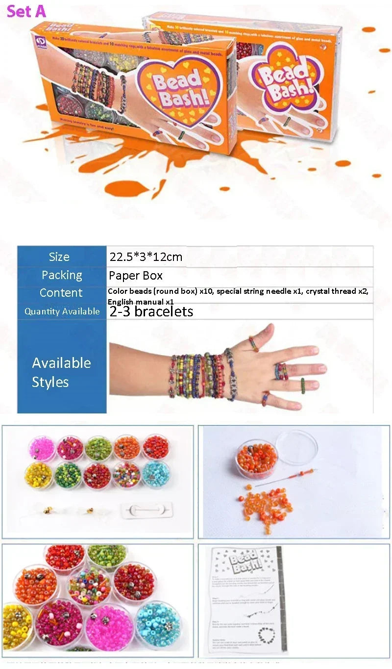 DIY Bracelet Making Kit Jewellery Making Kit Arts for Kids Friendship Craft Kit for 5-12 Years Old Kid Girls Toys Christmas Gift