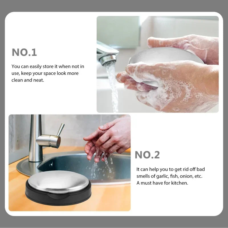New Oval Hand Washer 304 Stainless Steel Deodorant Soap Metal Soap for Deodorizing Cleaning Kitchen Tools and Odor Removal