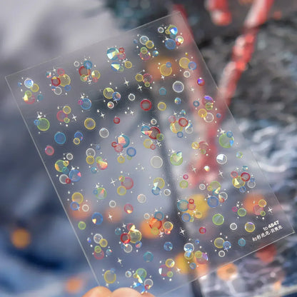 Colorful Bagful Jellyfish Bubbles Swimming Rings Rainbow Stars Ocean Starfish Self Adhesive 5D Nail Art Sticker Manicure Decal