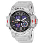 SMAEL Sport Watch Military Wristwatch for Men Alarm Stopwatch LED Digital Back Light Dual Time Display Waterproof Watch Men 8007