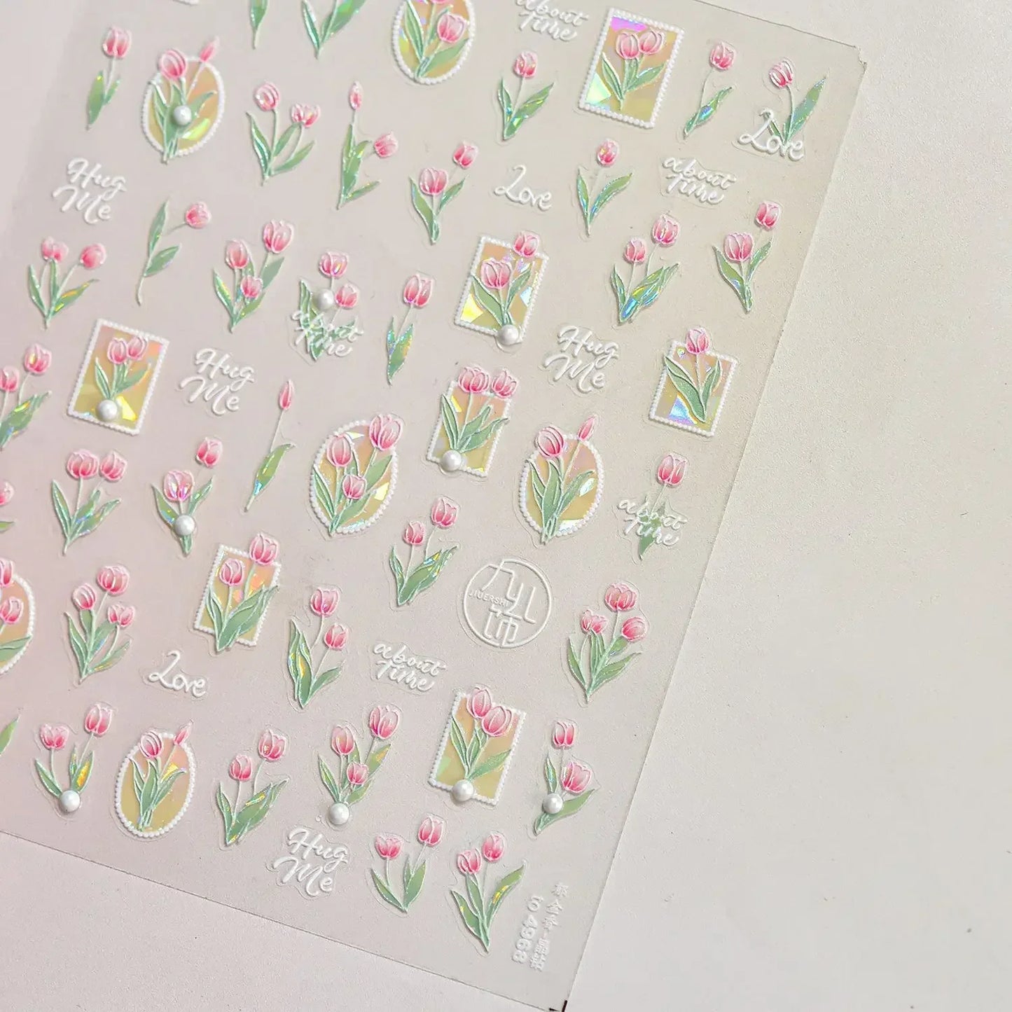 White Flower Petal Cherry Blossom Peach Blossom Falling Petal Floral Gradient 5D Self Adhesive Nail Art Sticker Manicure Decals