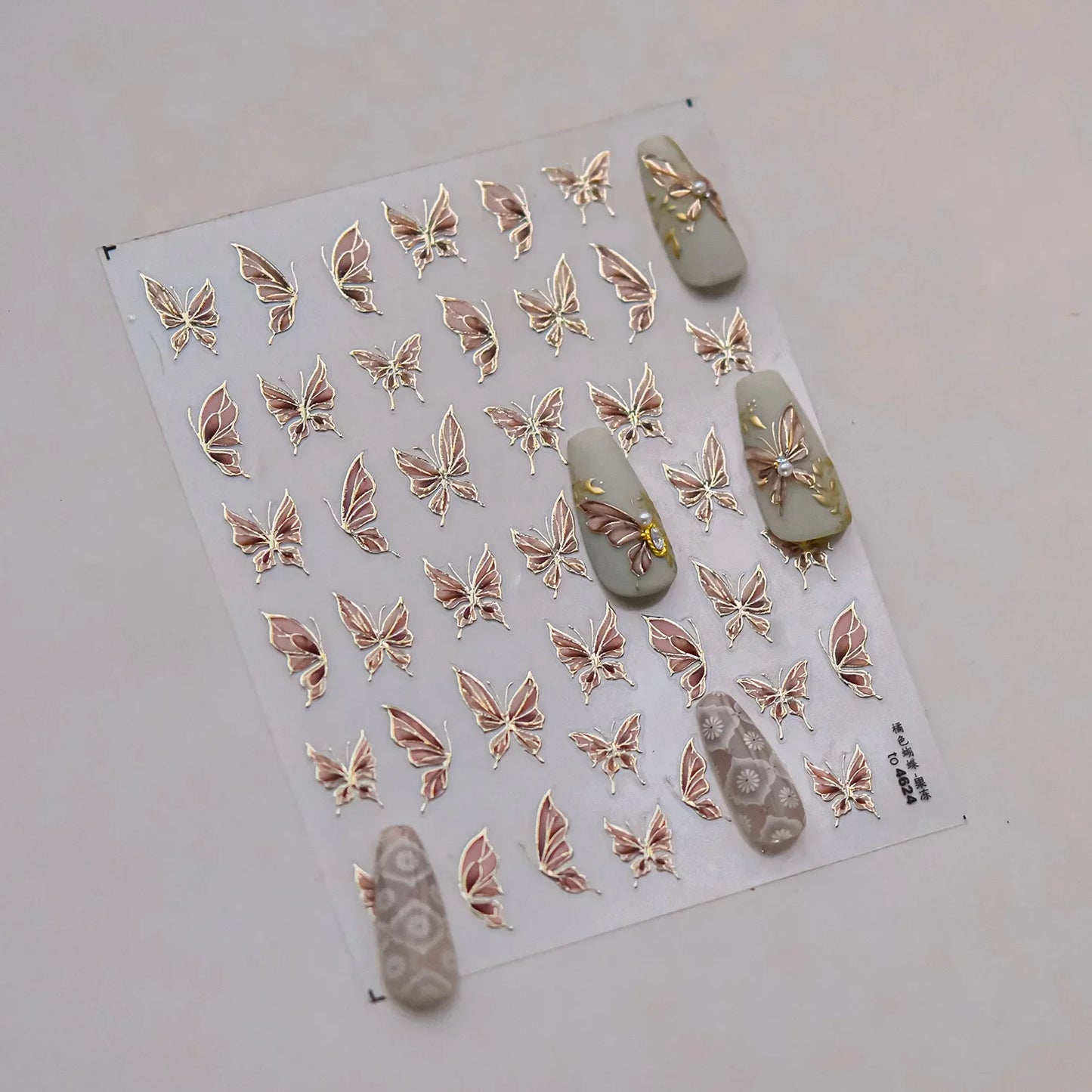 Jelly Butterfly 5D Nail Art Sticker Rhinestone Crystal Charming Shiny Insect Animals DIY Self Adhesive Decoration Manicure Decal