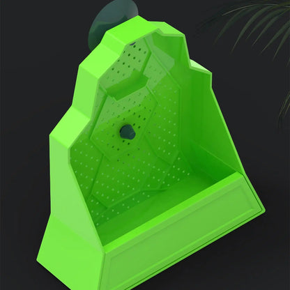 Corner Reptiles Feeder Box With Suction Cups Wall Mounted Terrariums Feeding Dish For Lizards Geckos Pet Reptile Feeder