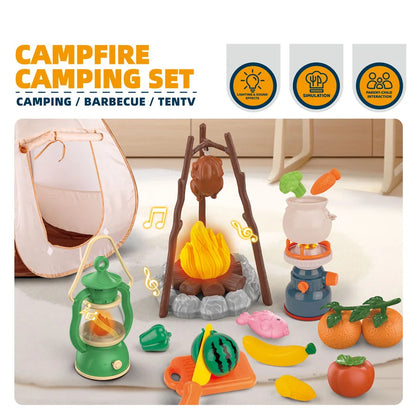 Kids Camping Tent Set Baby Playground Miniature Foods Children's Tent House Indoor Outdoor Parent-Child Interactive Game Toys