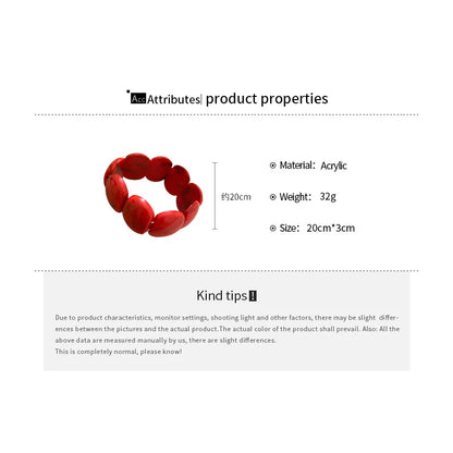 Acrylic Irregular Square Round Beaded Bracelet Bangle for Women Imitation Stone Chain Bracelet Hand Accessories Couple Gifts K