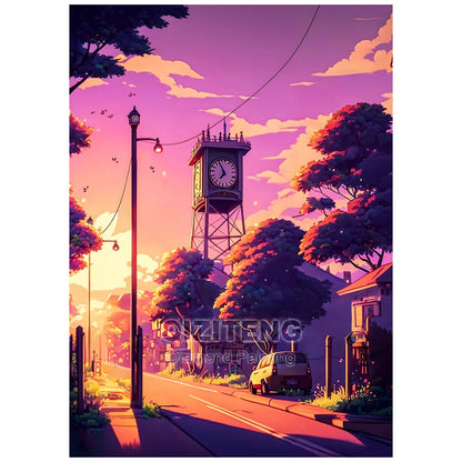DIY Cartoon Diamond Painting AB Rhinestone Embroidery Landscape Mosaic Cross Stitch Handmade Art Set Children Room Decoration