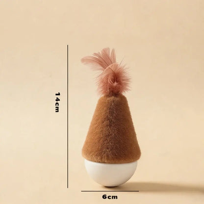 Creative Feather Tumbler Wobbler Wobbler Design Non-toxic Cat Supplies Bite-resistant Attractive Interactive Cat Solo Play
