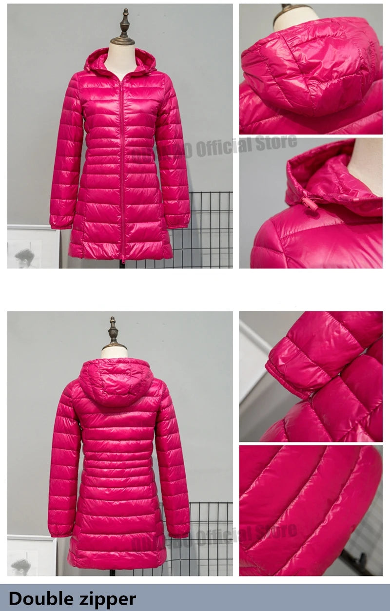 Women Spring/Autumn Ultra Lightweight Quilted Jacket 2023 New Woman Water and Wind-Resistant Big Size women Hoodies coat