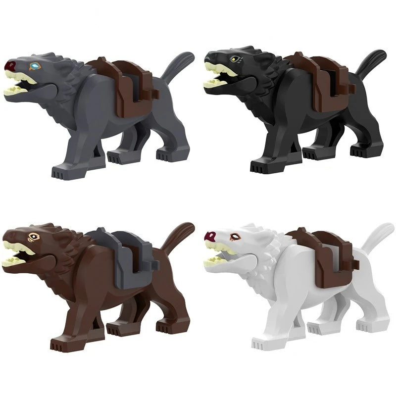 Building Block Toy Animal Series: Black Cat Dog Lion Tiger Elephant Children's Party Zoo Parent-child Interactive Holiday Gift