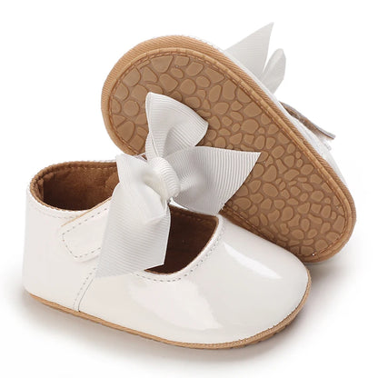 Cute Lace Baby Princess Shoes for Spring And Autumn 0-18M Infant Girls Anti-Slip Rubber Sole Bow Detail Anti-Slip Footwear