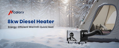 Hcalory HC2-H 8KW All-in-One Diesel Air Parking Heater DC12V/24V Portable Diesel Heater 0.12-0.45 L/h with Smart App Control & 220-240V Adapter