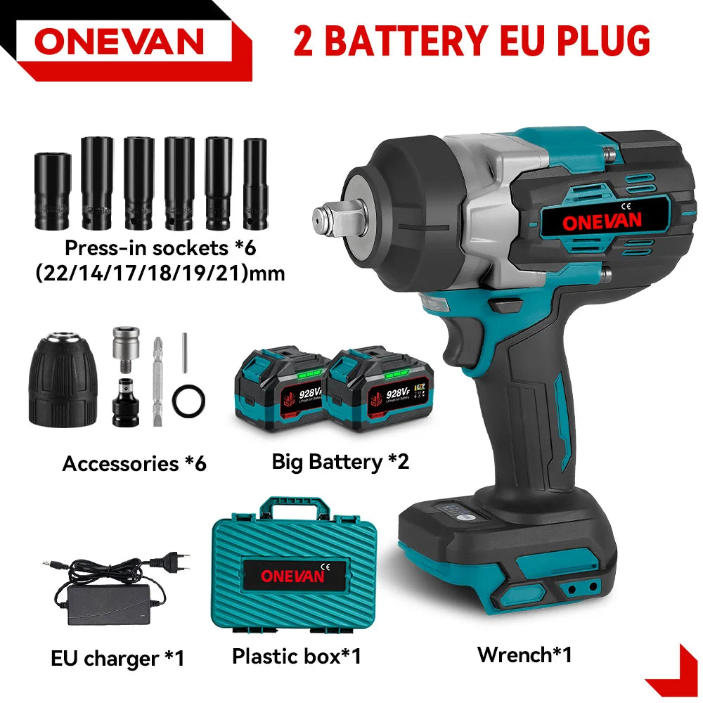 ONEVAN 2800N.M Brushless Cordless Electric Impact Wrench High Torque Screwdriver Drill Power Tool For Makita 18V Battery Pin