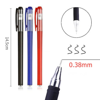 3 Gel Pens + 50 Refills Set 0.38mm Black Blue Red Ink Bulk Pens Thin Tip Journal Writing School Supplies Stationery Wholesale