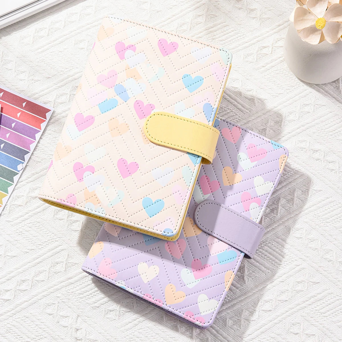 A6 PU leather binder economy 6-ring notebook, stylish design, personal notebook binder cover, can be used for cash budget storag