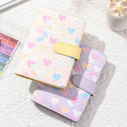 A6 PU leather binder economy 6-ring notebook, stylish design, personal notebook binder cover, can be used for cash budget storag