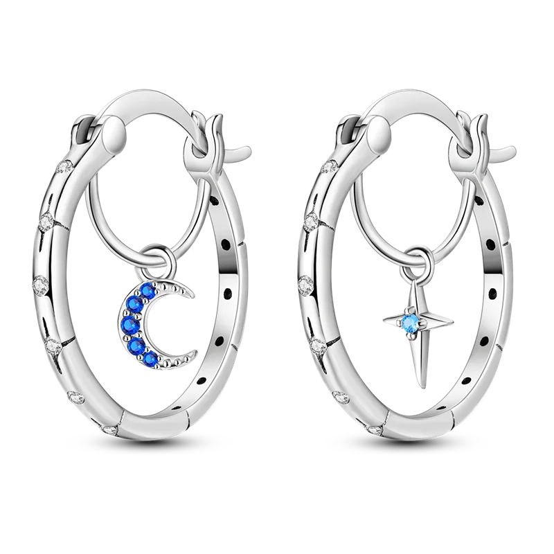 925 Sterling Silver Earrings Jewelry Hoop Flower Ear Studs Campanula Sparkling Pave Earring Wedding Gift For Women Anniversary