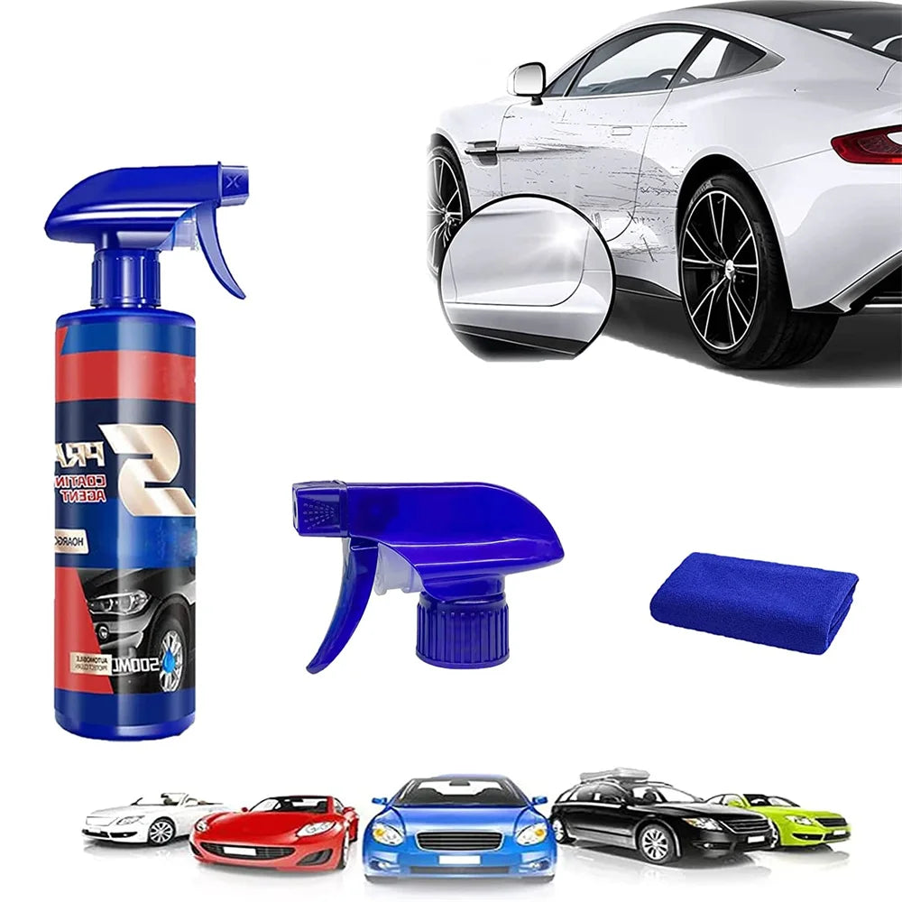 500ml Car Ceramic Coating Spray 3 In1 Car Paint Repair Shield Coating Car Paint Scratch Repair Remover Auto Polishing Spraying