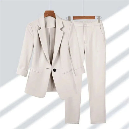 Unisex Oversized Blazer Suits Two 2 Pcs Sale Autumn Spring Women Men OL Blazer& One Button Straight Pant Suits JYFS-8752