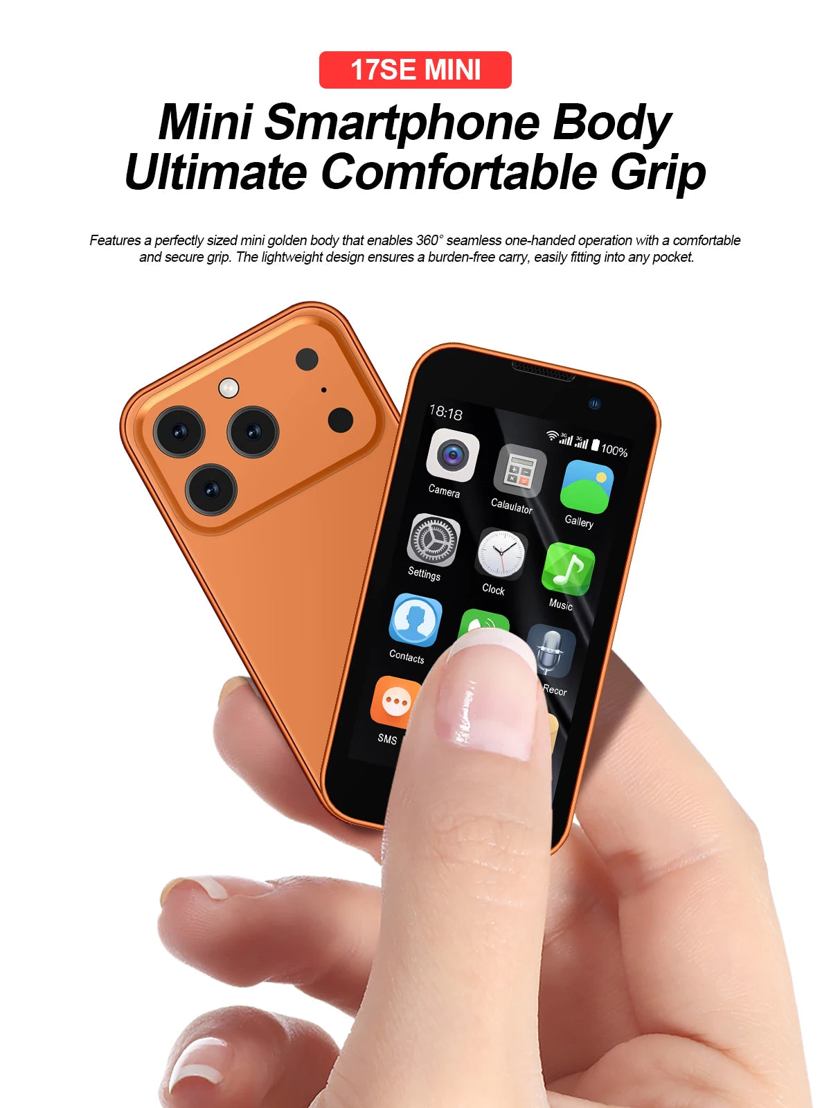 SERVO 17SE MINI 3G Tiny Smartphone Android System Play Store 2GB+16GB WhatsAPP GPS WiFi Dual SIM Card 3.0" Small Smart Cellphone