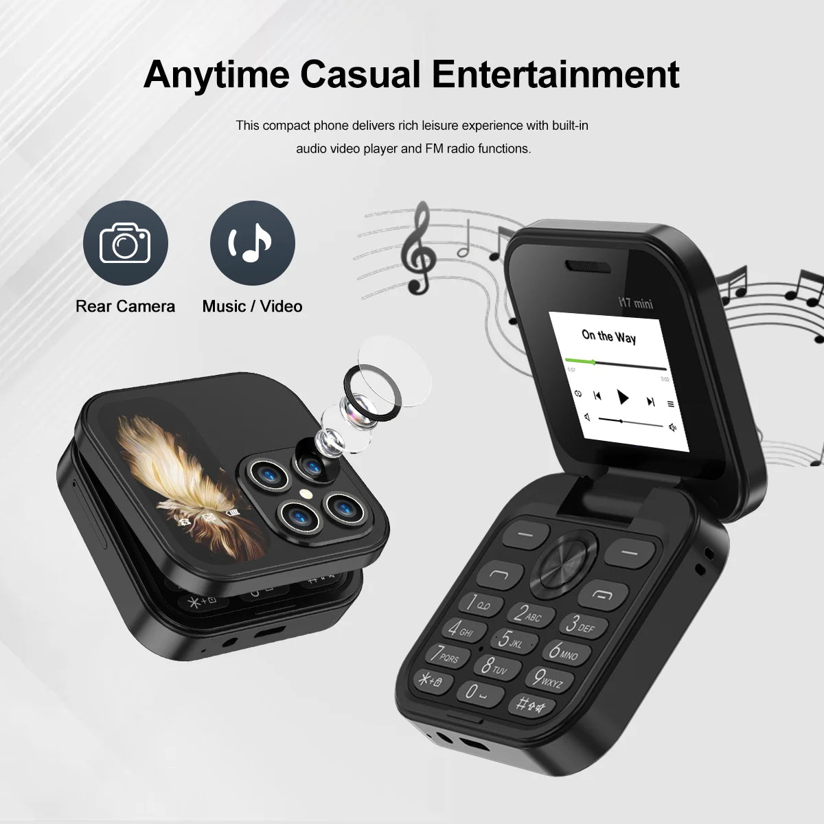 SERVO I17 Mini Dual SIM Card Flip Mobile Phone 2G GSM Magic Voice FM Radio Speed Dial Video Player Flashlight Foldable Cellphone