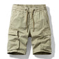 Men Summer New Multi Pockets Cotton Cargo Shorts Men Fashion Solid Quick Dry Joggers Shorts Pants Outdoor Breathable Shorts Male