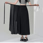 Chic Korea Clothes Summer Women Cute Sweet GIrls Solid Robe Holiday Date High Waist Retro Vintage Wrap One-Piece Lace-Up Skirts