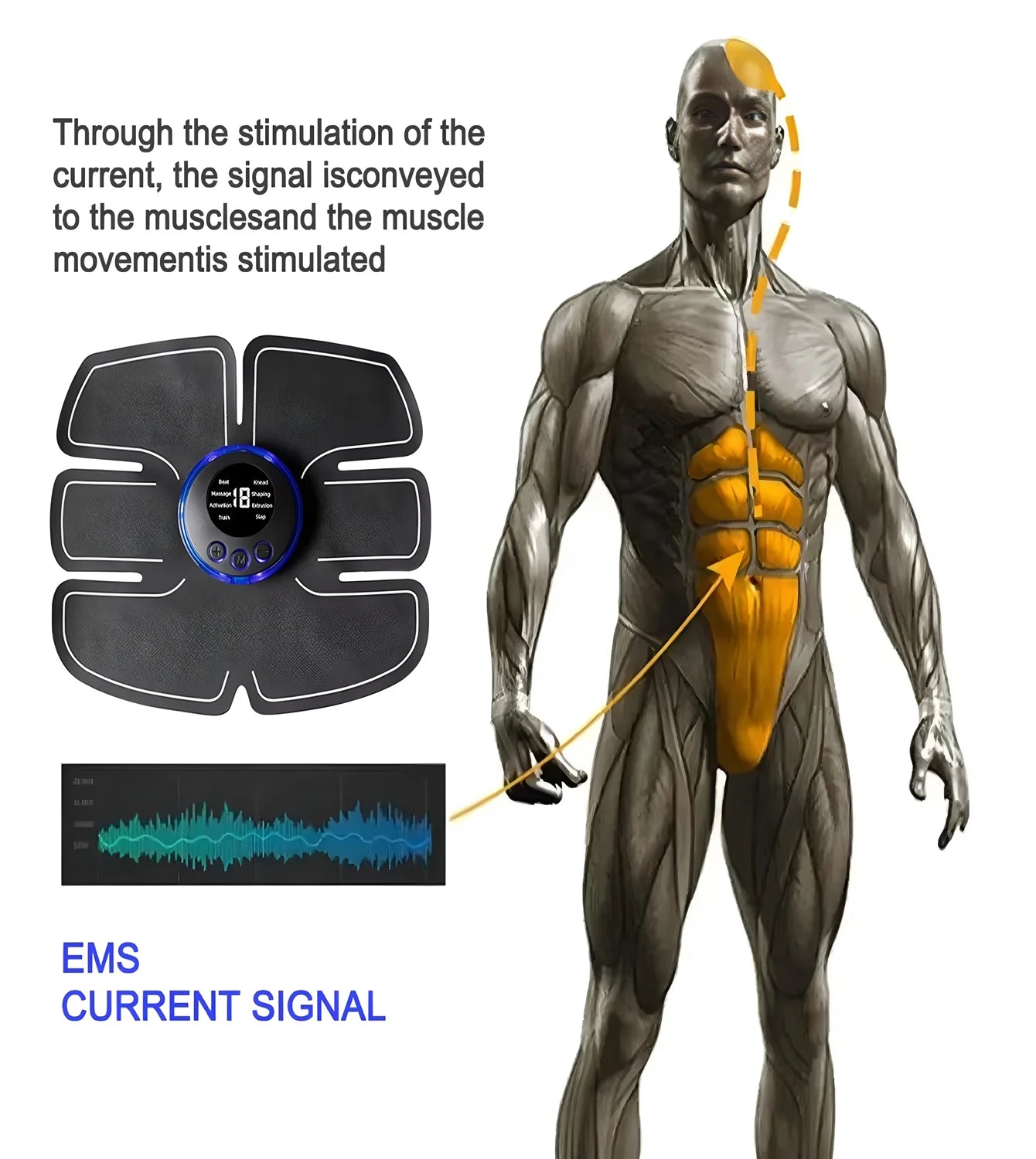 USB Charging EMS Abdominal Muscle Stimulator for Men Fitness ABS Arm Training Patches Home Muscle Exercise Equipment