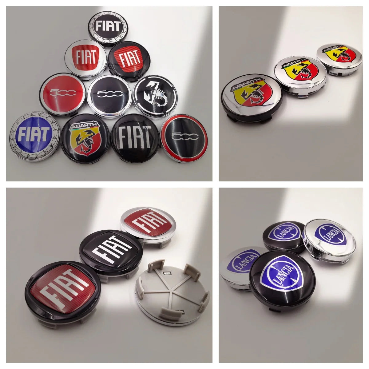 4pcs Fiat 500 Abarth Lancia Car Wheel Center Hub Cap Car Wheel Center Caps Hubcap Cover 60mm