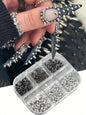 6Grids 3D Mini Punk Metal Rivet Nail Art Charms 1.5/2/3mm Gold Silver Cone Spike Studs Nails Jewels DIY Manicure Decorations ZB