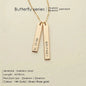 EManco Stainless Steel Long Engraved Necklace Double Pendant Name Personalized Engraved Necklace Birthday Gift