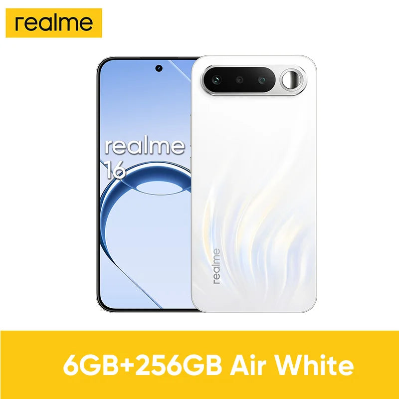 2026 New realme 16 5g Smartphone Europe Version MediaTek Dimensity 6400 Turbo Chip 6.57' 120Hz AMOLED Display 6550Mah Titan Battery 45W Fast Charge Ip69