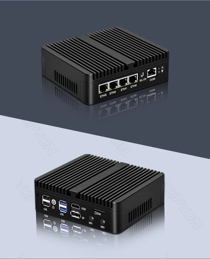 12th Gen Intel N150 N100 7305 Firewall Router 4x I226-V 2.5G LAN N5105 J6412 Fanless Mini PC Barebone Computer OPNsense PfSense