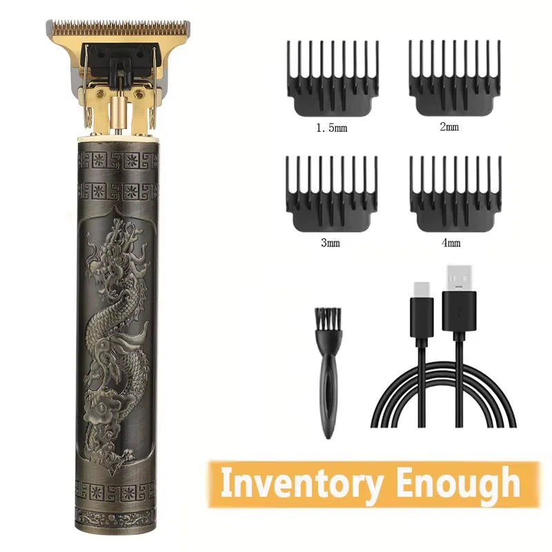 2025 T9 HairClipper Beard Shaving Body Hair Trimmer Clippers Electric Machine Men Haircut Machine  Barber ShaverDragon Carved