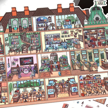 Kawaii College of Fine Arts 3D Candy Apartment Landscape Sticker  DIY Pocket Cabin Scene festival gift