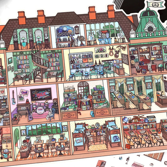Kawaii College of Fine Arts 3D Candy Apartment Landscape Sticker  DIY Pocket Cabin Scene festival gift