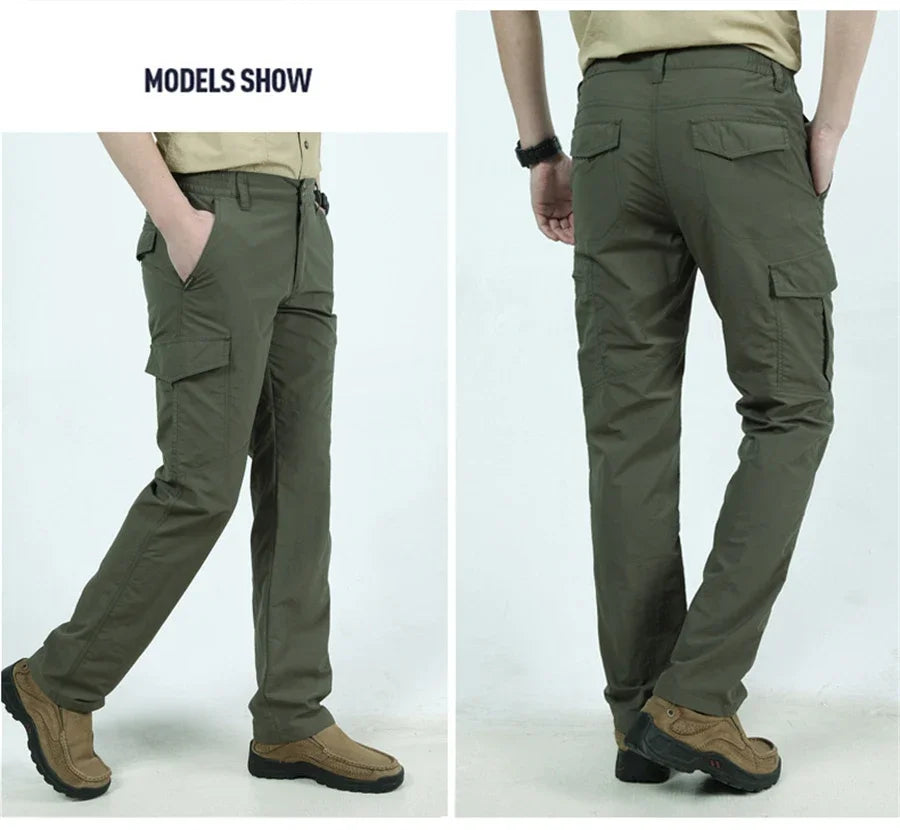 2026 Outdoor Waterproof Tactical Cargo Pants Men Breathable Summer Casual Army Military Long Trousers Male Quick Dry Cargo Pants