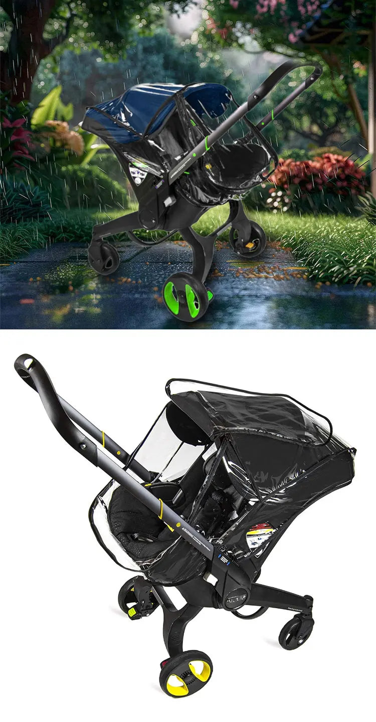 Baby Stroller 3 in 1 Raincoat Thickened Transparent EVA Vision Rain cover For Doona & FooFoo Baby Stroller Accessories
