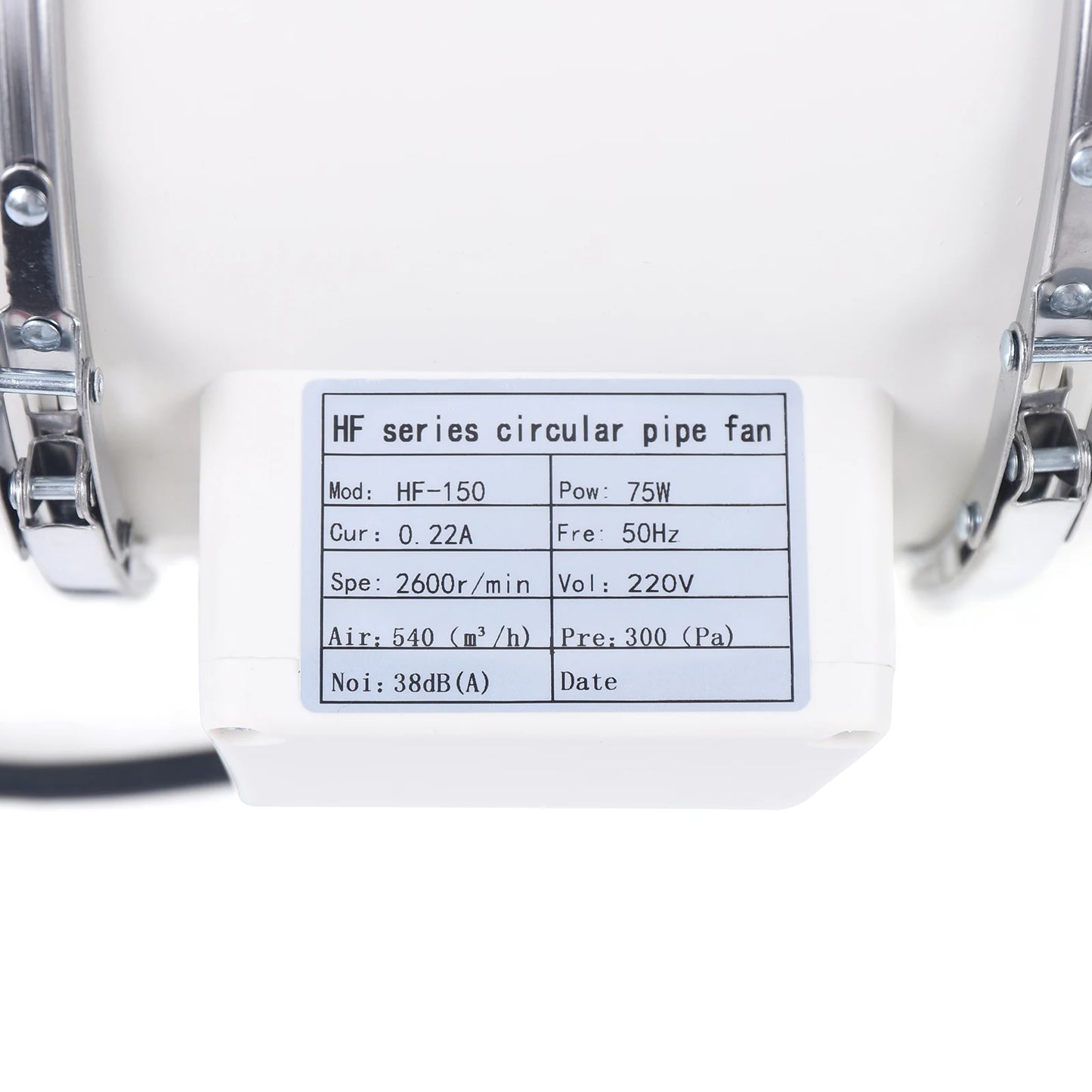 220V Exhaust Fan Silent Duct Ventilation Fan 2600RPM Duct Fan Pipe Extractor for Kitchen Bathroom Toilet (HF-100/HF-150/HF-200)